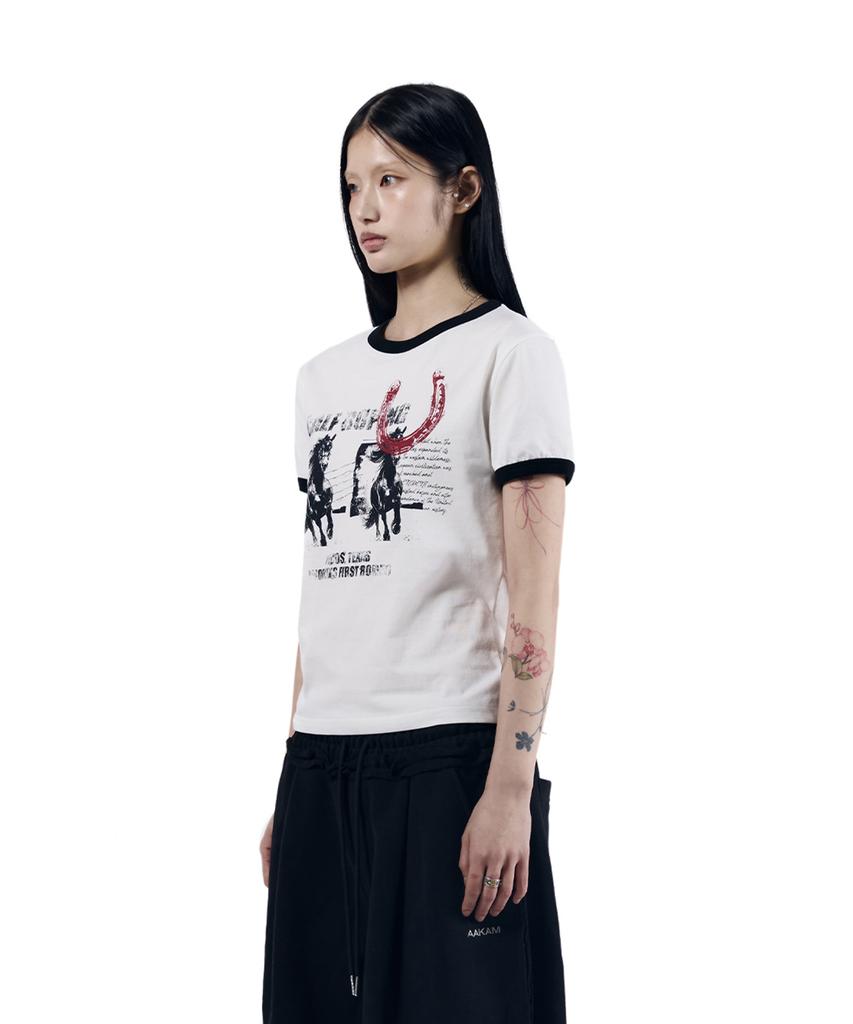 AAKAM Horseshoe Ringer Top (White)