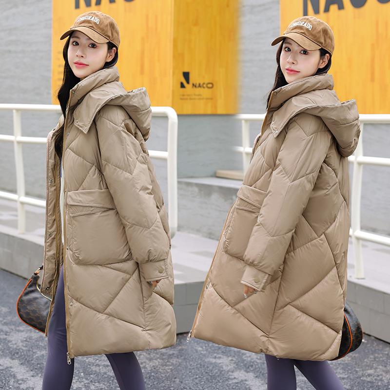 Женское утолщенное хлопковое пальто в корейском стиле: Средняя/длинная модель Petite Fit, зимняя коллекция 2023 г.
