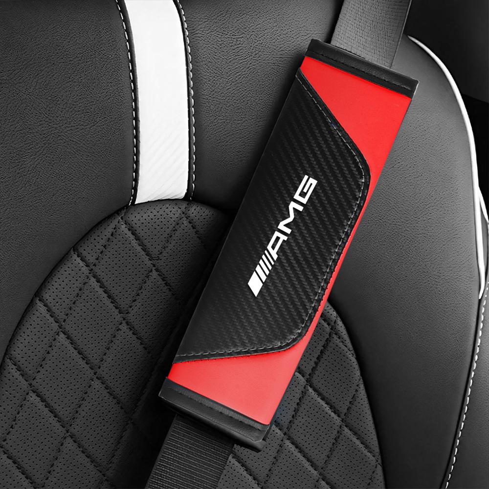 EJG4 2PC Car Seat Belt Shoulder Protector Pads for Mercedes Benz AMG GLC X253 A200 260I W206 W447 W213 W220 S500 W106 CLA ML270 W204