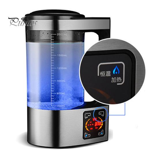 Генератор водородной воды на 2000 мл с подогревом при постоянной температуре, вилка стандарта США, чайник для приготовления водородной воды, уменьшающий воспаление