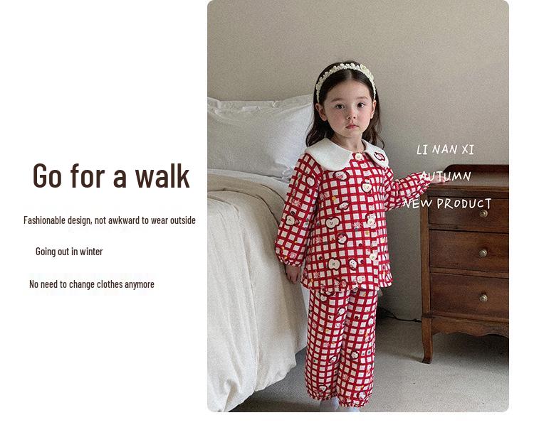 88277 Девочки Велюровый Пижамный Комплект - Новая Осень/Зима 2025 Домашняя Одежда для Детей