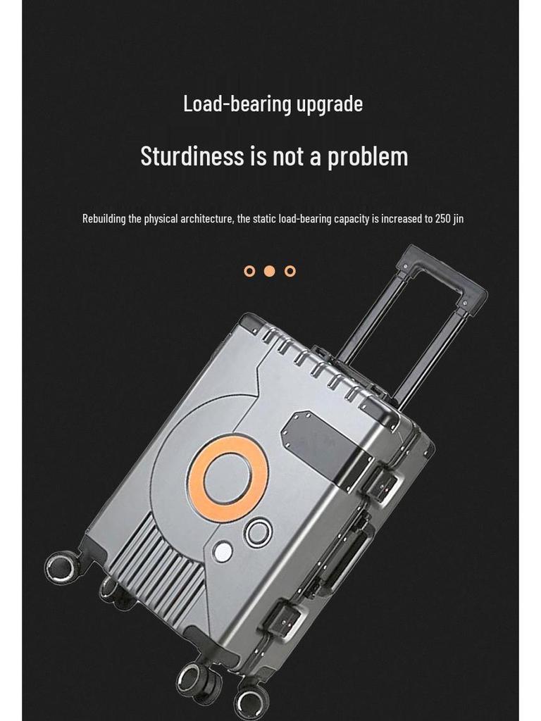 20-Inch Aluminum Frame Trolley Suitcase with Universal Wheels - Large Capacity Carry-On Luggage