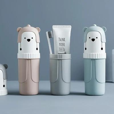 Милый портативный держатель для зубных щеток, дорожная чашка для зубной щетки, чашка для полоскания рта, контейнер для хранения зубной пасты, товары для ванной и улицы