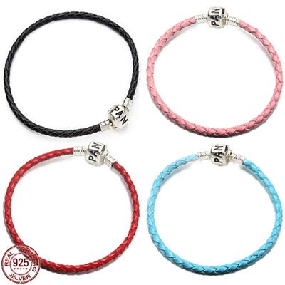 Классический кожаный браслет с пряжкой-ведром из стерлингового серебра 925 пробы, подходит по дизайну, оригинальные очаровательные бусины, сделанный своими руками, изысканный памятный подарок