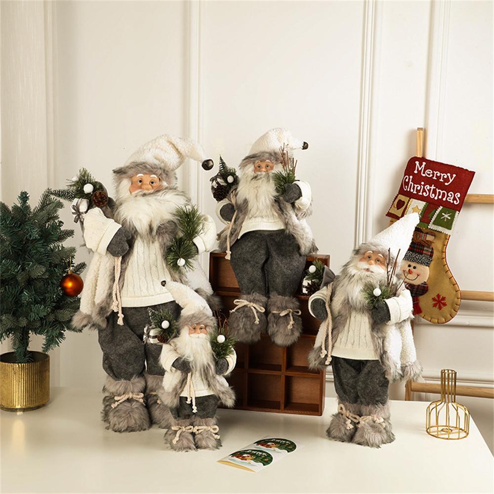 Santa Claus Dolls White Xmas Pendants Merry Christmas Tree Decor For Home Kids Naviidad Presents Noel Gifts Natal