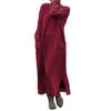 Tambov Autumn Winter Long Sleeve Lacework Hem Plus Size Knit Maxi Dress