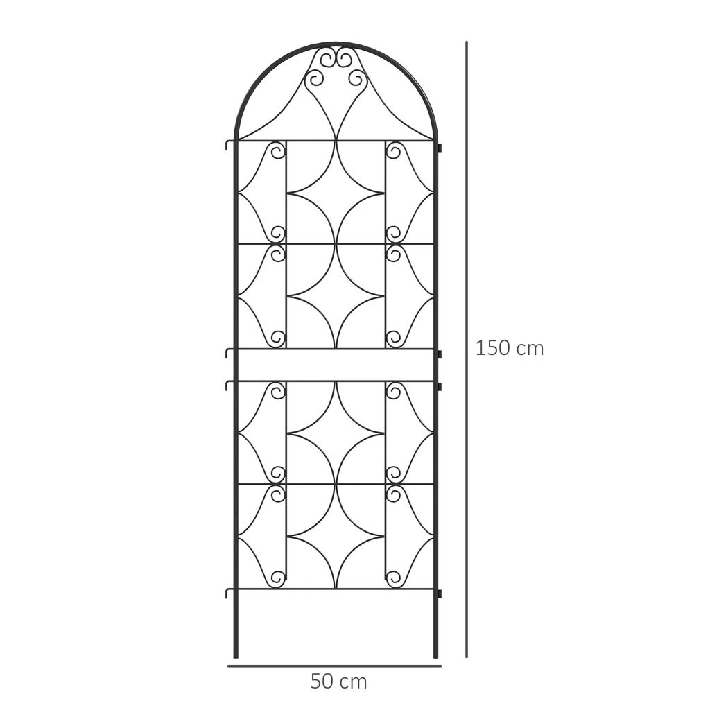 Rankgitter Metal 2 Piece Set For Inserting Rust Free Climbing Aid For Climbing Plants 50x150 Cm Black