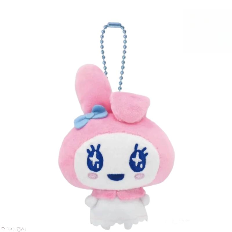 10cm NEW Tamagotchi Plush doll Keychain Kawaii Key Ring Sanrio Memetchi Melody Kuromi Anime Mimitchi Bag Pendant Toys Gift