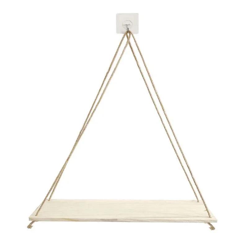 Деревянные качели на веревке, настенные подвесные полки для цветочного горшка, настенные полки в скандинавском стиле, более простой дизайн