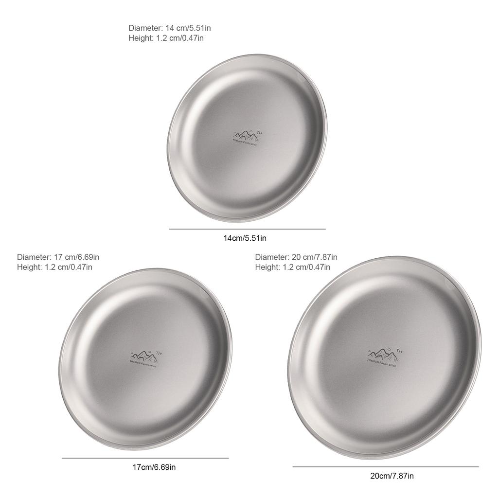 Titanium Purification Plate Portable Travel Tableware Rust Proof Backcountry Dinnerware Stackable Camping Tray Camping Supplies