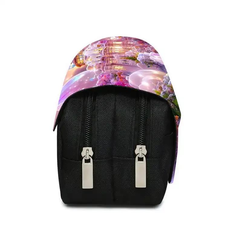 Pink Wonderland Double Flip Pen Case for Boy and Girls Best Gift 3D Cartoon Pencil Pouch School Pencil Bag for Children