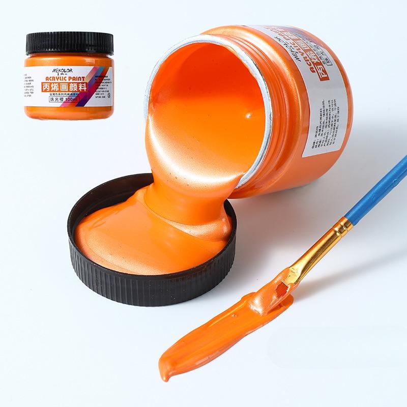 100 мл перламутровая акриловая краска, золотой и серебряный металлик, для DIY, бумага, камень, дерево, водостойкий пигмент для рисования