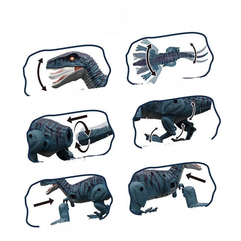 Electric Remote Control Velociraptor Tyrannosaurus Rex Simulation Sound Emitting Remote Control Dinosaur Toy