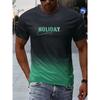 Letters Men's T-shirt 3D Printed Tees Male Simple Gradient Fashion Trend Short Sleeve T Shirts Casual Summer Clothing