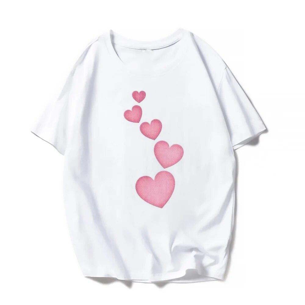 Повседневные футболки с короткими рукавами на День святого Валентина, женская модная летняя футболка с принтом Love Rose, женская футболка с графическим принтом