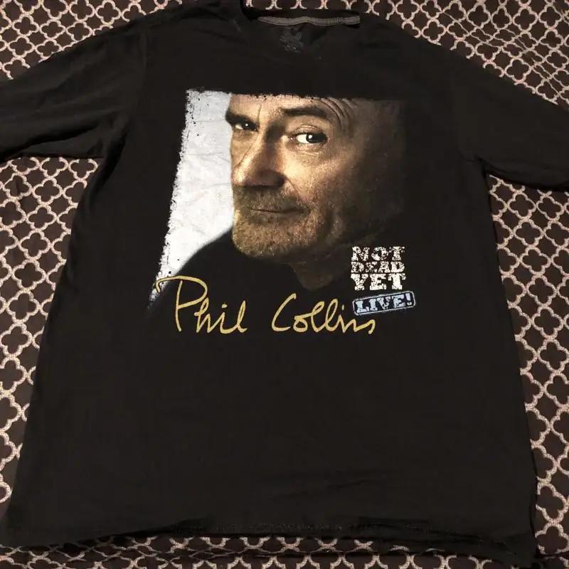 Phil Collins Im Not Dead Yet Tour T Shirt Long Sleeve Sz Medium Black