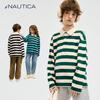 Nautica Детская унисекс хлопковая поло с длинным рукавом в полоску