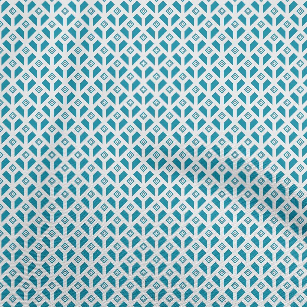 oneOone Хлопок Стрейч Светло-синяя Ткань Геометрический DIY Одежда Стегальная Ткань Ткань с Принтом За Ярд 40 Дюймов