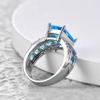 Кольцо SODROV с аквамарином и цирконом