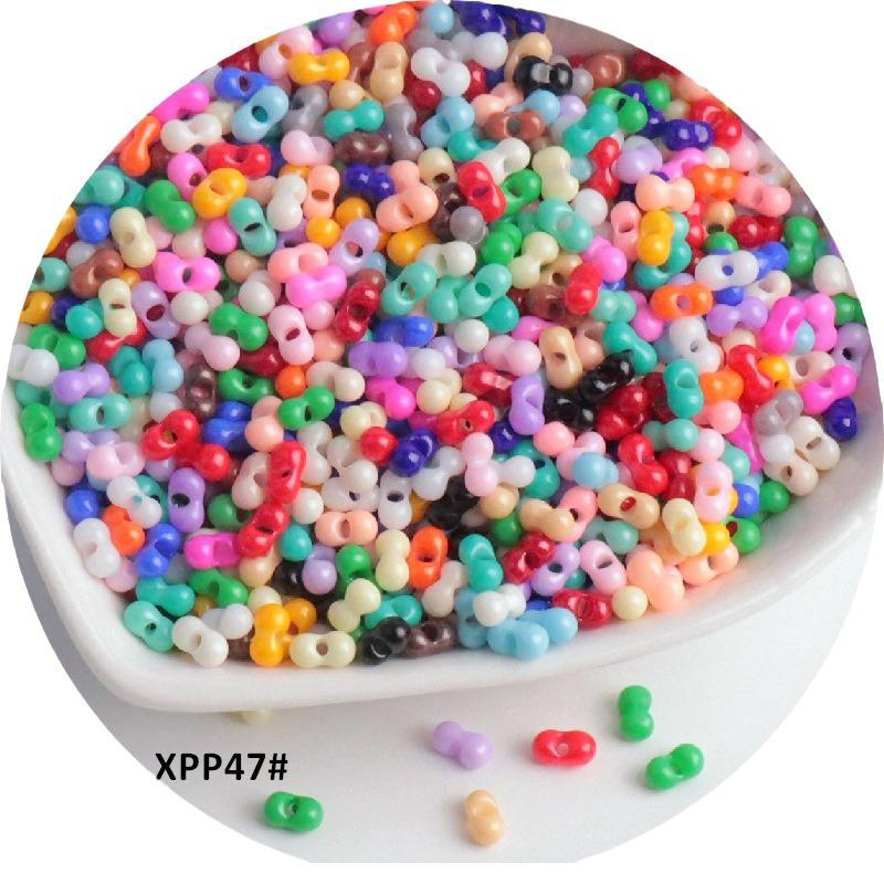 Стеклянные бусины-арахис сплошного цвета 2x4 мм для изготовления украшений и аксессуаров для волос своими руками
