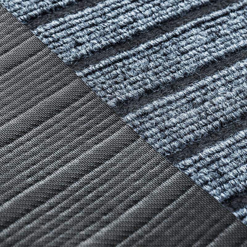 JD Original Striped Flocked Entrance Mat, Home Use Cuttable Dust-Removing Non-Slip Absorbent Doormat, Gray 40*60cm