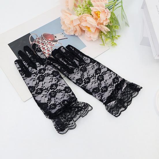 Костюм Паутины для Женщин Черное Кружевное Оголовье Чокер Перчатки