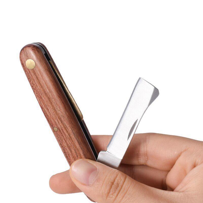 Садовые инструменты Складной нож для прививки Профессиональный садовый резак для прививки деревьев Обрезка деревьев Нож из нержавеющей стали с деревянной ручкой Инструмент