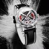 FORSINING Mens Watches Hand-winding Mechanical Skeleton Watch for Men Hollow Out Rubber Strap Waterproof Luminous Mens Wristwatch