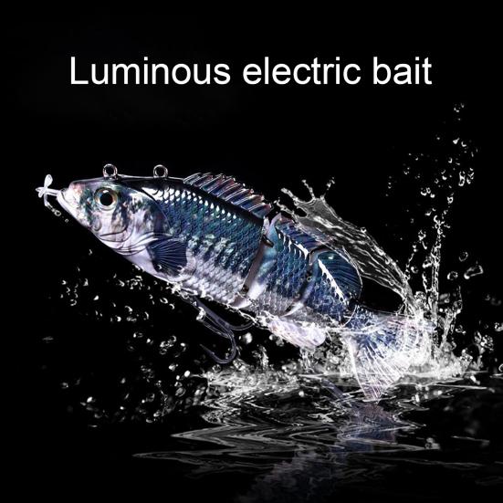 14CM/53G Electric Multi-Jointed Fishing Lure with Float USB Rechargeable LED Luminous Swimbait Robotic Artificial Bait Fishing Accessories
