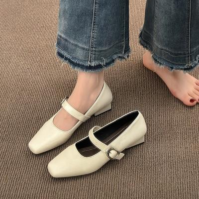 2025 НОВЫЕ Модные Туфли с Открытым Носком на Высоком Каблуке Летние Сексуальные Элегантные Повседневные Туфли Женские Туфли на Низком Каблуке с Пряжкой