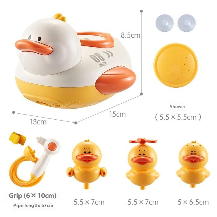 Baby Bath Toys, Children's Shower Electric Bath, Baby Bathroom Bath Bath Play Toys, Sealed Waterproof Little Yellow Duck 5-piece Set