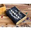 Sun Moon Leather Journal For Men Women of Antique Hademade Decle Edge Pepar Leather Sketchbook For Men Women