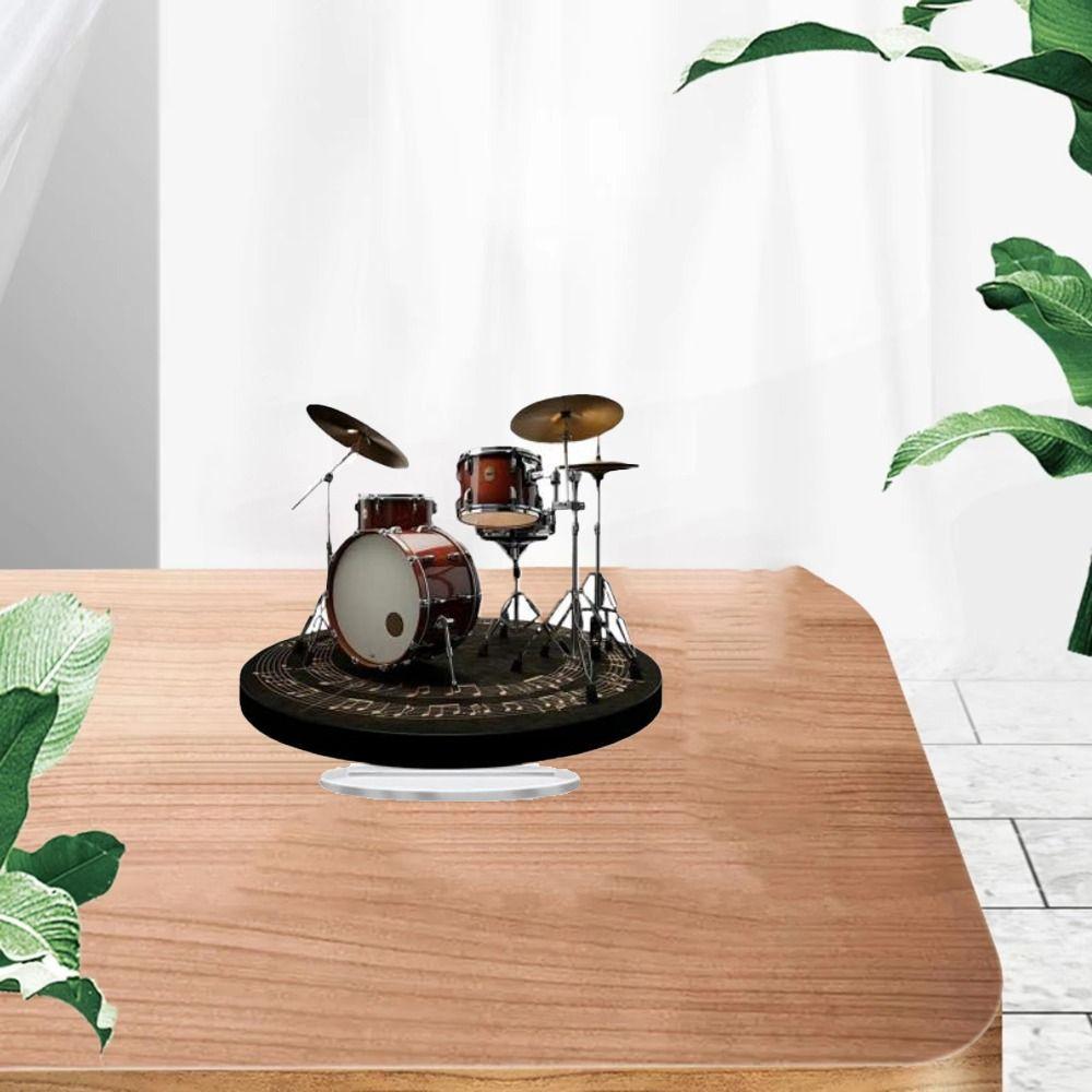 Waterproof Desktop Drum Stand Ornament With Base Acrylic Plaque Ornaments Valentine's Day