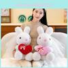 Cute Wedding Bunny Plush Toy For Girlfriend Valentine's Day Gift 45cm Pink Red