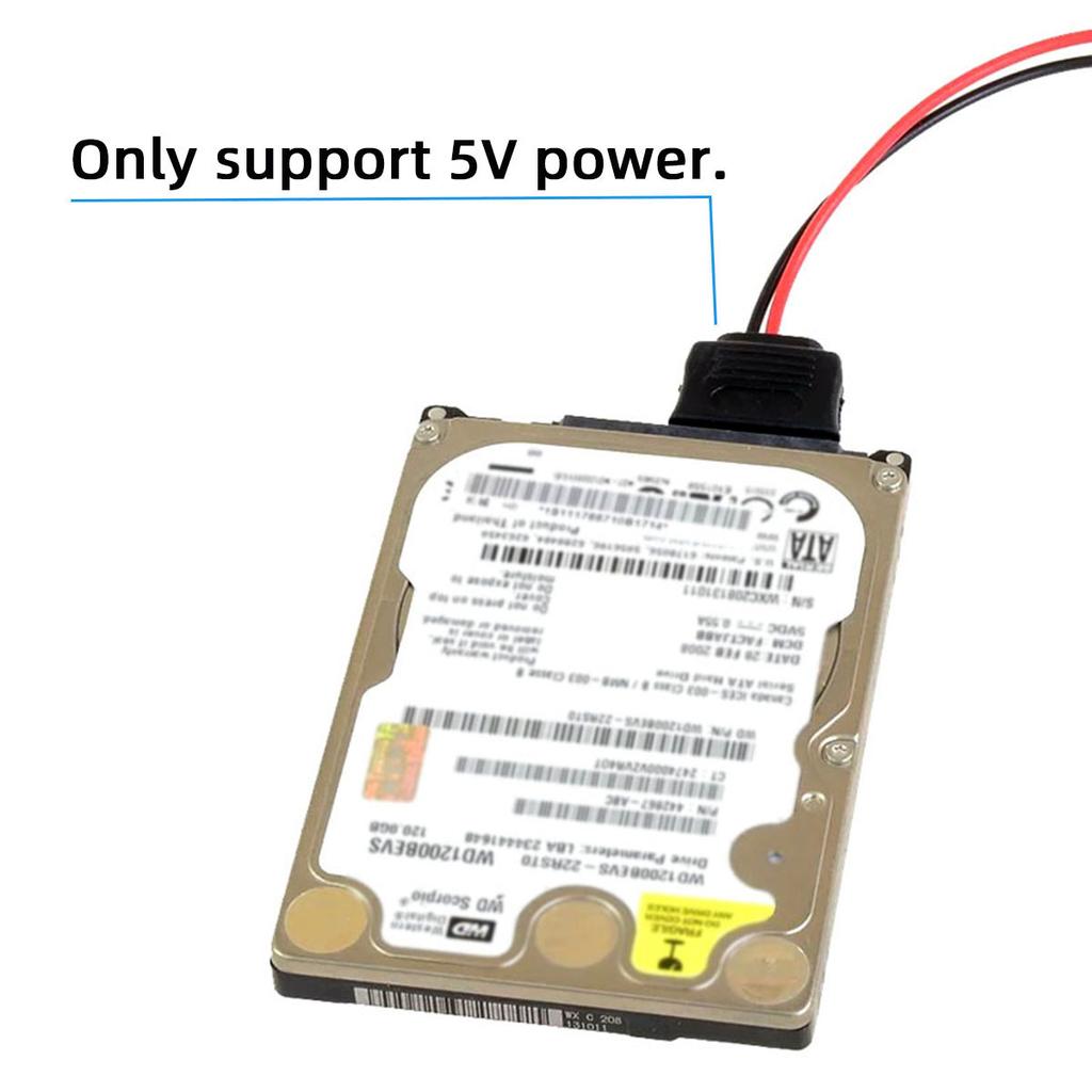 U2-070-2P Кабель питания DC 5V Dual USB на SATA 15-Pin для 2,5-дюймового SATA HDD SSD дисковода, 5V 2A Макс