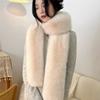 Fashionable 180cm Fake Fur Long Scarf Soft Plush Thick Long Strip Scarf Fur Decor Luxury Wraps Shawl Party Ladies Neck Warmer