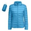 Women's Lightweight Down Jacket, Solid Color, Stand Up Collar, Down Jacket With Pockets