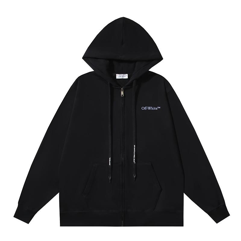 Off-White 2026 Autumn/Winter New OW Oil Painting Figure Pattern Men's and Women's Zipper Hoodie