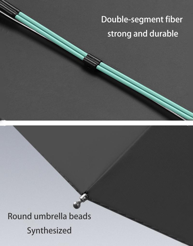 Fully Automatic Reverse-Locking 12-Rib Windproof And Rainproof Black Vinyl Sun Umbrella Suitable For Both Sunny And Rainy Days.