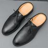 Fashionable New Arrival Men Lace Up Half Slippers Driving Shoes Male Casual Mules Moccasins Breathable Loafers Zapatos Hombre