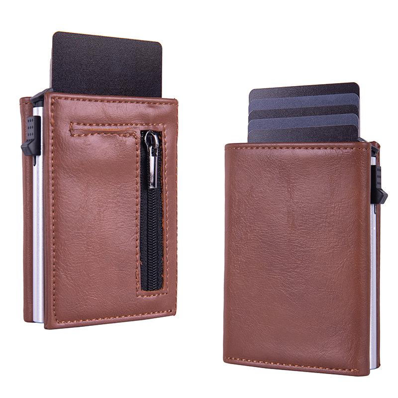 Мужской алюминиевый pop-up кошелек-визитница с RFID-защитой и слотами для нескольких карт