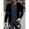 Simple Striped Print Autumn Fashion Crewneck Men's Long Sleeve T-shirt Outdoor Street Fashion Top Everyday Casual Comfort
