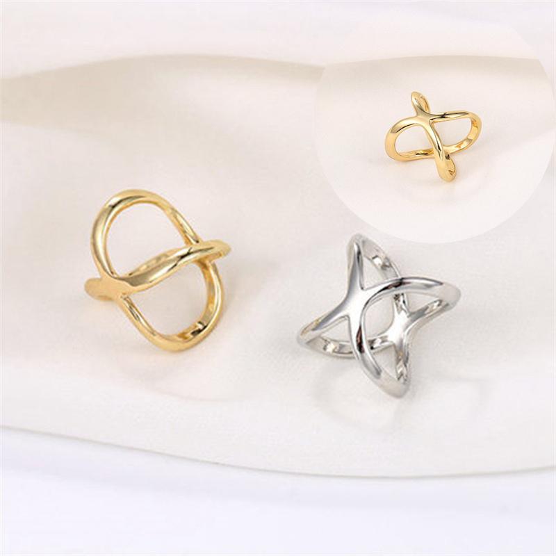 Clothing Accessories Metal Brooches For Clip X Shape Shawls Women Hollow Bow Scarves Buckle Cross Scarf