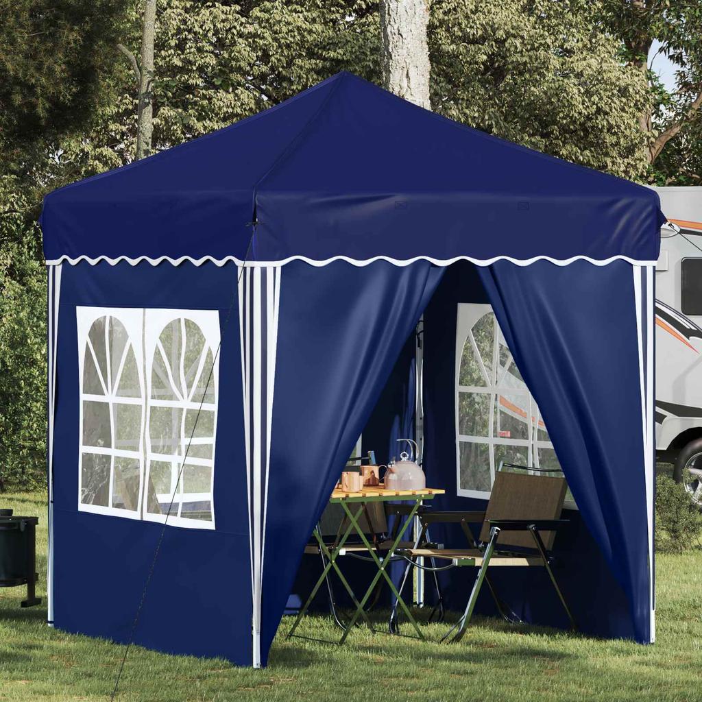 Pop up Party Tent 195 x 195 x 245 cm Blue Oxford Fabric