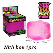 Needoh Nice Cube Сенсорный Сниматель Стресса Игрушка-Фиджет Для Тревоги и Концентрации Настольный Сенсорный Куб Для Взрослых и Детей Подарок на День Рождения