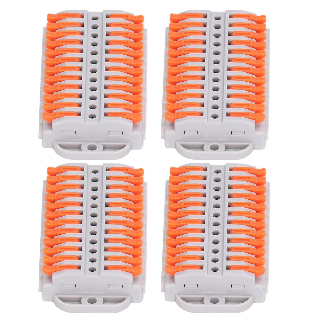 4Pcs Compact Wire Conductor ABS Copper Flame Retardant Quick Conductors Terminal Block