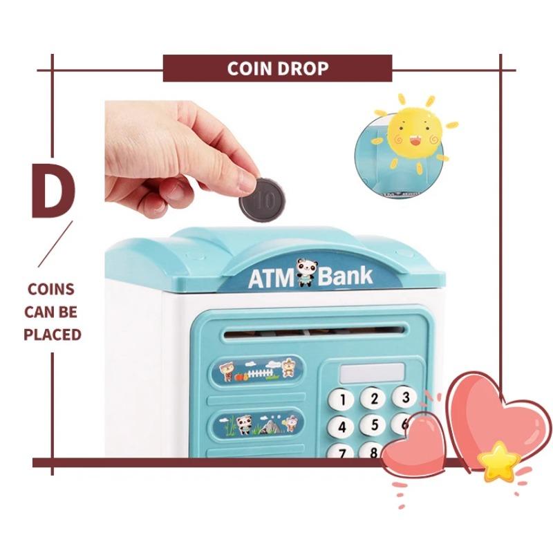 Копилка с отпечатком пальца Копилка Электронный банкомат Сберегательная ячейка для монет Сейф для наличных Большая копилка с паролем для детей