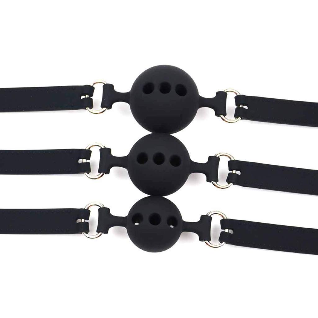SM Gag Ball Diameter Silicone with Hole Mouth Plug Mouth Gag Ball SM Goods Restraints Cosplay Captive Play Slave Adult Goods Black 4.5cm (M4.5cm)