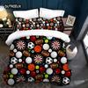3 Pcs Duvet Cover Set, Ball Bedding Sets, Very Cool Basketball and Football Pattern Duvet Cover,Comforter Cover with Zipper Ties