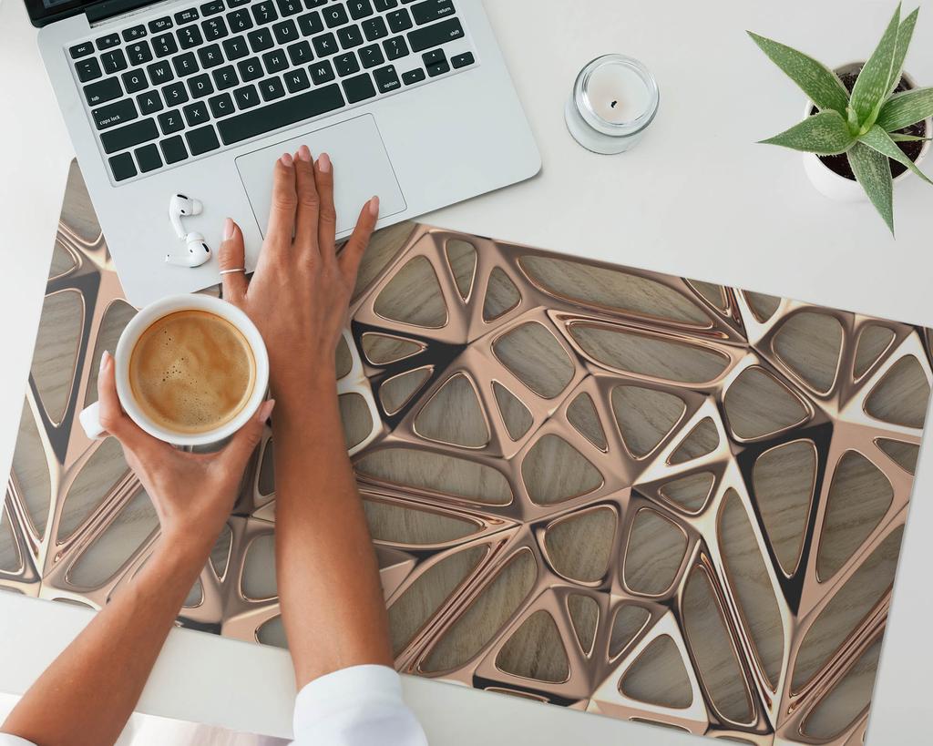 Non-slip Desk Mat with 3D Organic Lines Print 90x45 cm